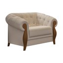 Ver imagem 1 de Poltrona Decorativa 121cm Pugle Linho Camurça Bege - Sallar Home