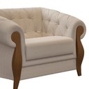 Ver imagem 5 de Poltrona Decorativa 121cm Pugle Linho Camurça Bege - Sallar Home
