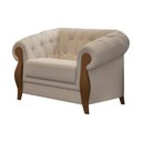 Ver imagem 6 de Poltrona Decorativa 121cm Pugle Linho Camurça Bege - Sallar Home