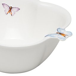 Bowl de Porcelana Branca Borboletas 23cm Wolff - 2