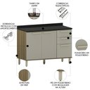 Ver imagem 4 de Balcão de Cozinha com Tampo 120cm Nádia Mocca/avelã L01 - Mpozenato