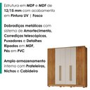 Ver imagem 5 de Guarda Roupa Casal 6 Portas 6 Gavetas 224 cm Navegantes Cedro Areia Rudk