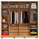 Ver imagem 4 de Guarda Roupa Casal 6 Portas 6 Gavetas 224 cm Navegantes Cedro Areia Rudk