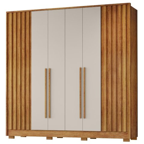 Guarda Roupa Casal 6 Portas 6 Gavetas 224 cm Navegantes Cedro Areia Rudk