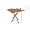 Ver imagem 5 de Conjunto: Mesa de Cozinha Volga C/ Tampo de Madeira 90cm e 4 Cadeiras Zaria Niquel/nogueira - Suede