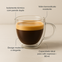 Ver imagem 3 de Xícara de Café Dupla Camada de Vidro Borossilicato 80ml Resistente Ao Calor Qualidade Premium