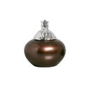 Ver imagem 1 de Pote Aurora G Com Detalhe Cromado Decoração Cerâmica Bronze