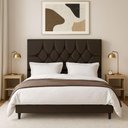 Ver imagem 2 de Cabeceira para Cama Casal Queen 160 Cm Olívia e Frame Suede Cor:marrom