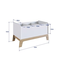Caixa Organizadora de Brinquedos 74,5cm com Nichos Infantil Cor:branco - 4