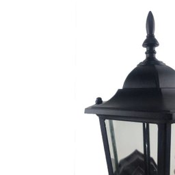 Arandela Colonial Sextavada em Alumínio - Preta - 4