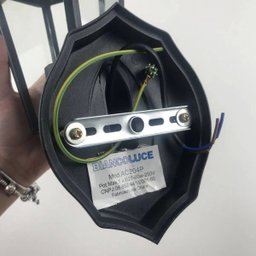 Arandela Colonial Sextavada em Alumínio - Preta - 5