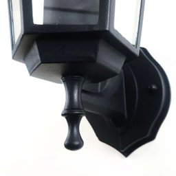 Arandela Colonial Sextavada em Alumínio - Preta - 3