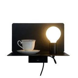 Arandela Éle Mesa de Cabeceira Preta - Bella ML008B - 1