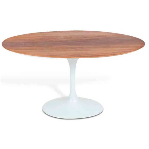 Mesa Saarinen Oval Imbuia 120x80cm - Base Branca mgsaarinen