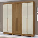 Ver imagem 2 de Guarda Roupa Casal 2030230 6 Portas 230 Cm Atacama Areia Ripado Armoveis