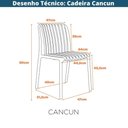 Ver imagem 6 de Kit 4 Cadeiras Empilhável Inmetro sem Braço Cancun Gávea Fratini 49 Cm Polipropileno Preto