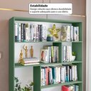 Ver imagem 7 de Estante de Escritório para Livros com 8 Nichos 120cm Multimóveis Crrui-EST003 Verde