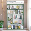 Ver imagem 3 de Estante de Escritório para Livros com 8 Nichos 120cm Multimóveis Crrui-EST003 Verde