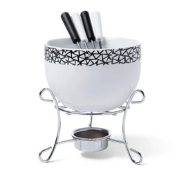 Aparelho de Fondue em Cerâmica Branco - Brinox (6 Peças) - 1 Aparelho de Fondue em Cerâmica Branco - Brinox (6 Peças) - 1