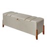 Recamier Baú Roma 1,50m Premium Sofá para Cama Casal Estilo Decorativo Estofado Cor Bege - 1