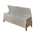 Ver imagem 4 de Recamier Baú Roma 1,50m Premium Sofá para Cama Casal Estilo Decorativo Estofado Cor Bege