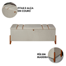 Recamier Baú Roma 1,50m Premium Sofá para Cama Casal Estilo Decorativo Estofado Cor Bege - 6