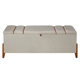 Recamier Baú Roma 1,50m Premium Sofá para Cama Casal Estilo Decorativo Estofado Cor Bege - 3