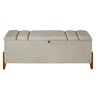 Recamier Baú Roma 1,50m Premium Sofá para Cama Casal Estilo Decorativo Estofado Cor Bege - 3