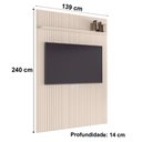 Ver imagem 2 de Painel para Tv até 55 Polegadas Ripado com Prateleira Arbo 1,39x2,40m Off White Edn
