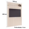 Painel para Tv até 55 Polegadas Ripado com Prateleira Arbo 1,39x2,40m Off White Edn - 2
