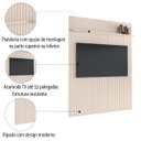 Ver imagem 4 de Painel para Tv até 55 Polegadas Ripado com Prateleira Arbo 1,39x2,40m Off White Edn