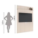Ver imagem 6 de Painel para Tv até 55 Polegadas Ripado com Prateleira Arbo 1,39x2,40m Off White Edn