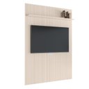 Ver imagem 1 de Painel para Tv até 55 Polegadas Ripado com Prateleira Arbo 1,39x2,40m Off White Edn