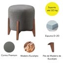 Ver imagem 4 de Kit 2 Puff Decorativo para Sala Redondo Luxo Dallas Corino:cinza