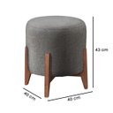 Ver imagem 3 de Kit 2 Puff Decorativo para Sala Redondo Luxo Dallas Corino:cinza