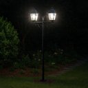 Ver imagem 4 de Kit 2 Postes Duplos Iluminação de Jardim 2,1m Preto Clássico Lente Transparente Soberana Dital