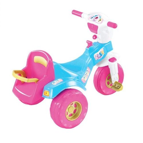 Triciclo Infantil Tico Tico Motoca Baby Girl Adesivo e Acessórios