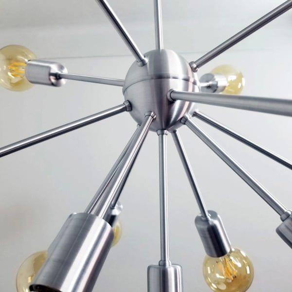 Lustre Moderno Sputnik Alumínio Escovado 13 Lâmpadas - Não Inclusas - 5