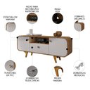 Ver imagem 3 de Rack Bancada para Tv 55 Pol 156cm Demi Cinamomo/off B02 - Mpozenato
