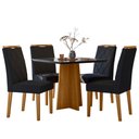 Ver imagem 1 de Conjunto Sala de Jantar Mesa Anitta 90x90 4 Cadeiras Sarah Ype/preto/veludo Preto