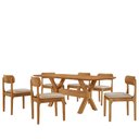 Ver imagem 2 de Sala de Jantar Mesa Star, 180cm Tampo Laminado Barril e 6 Cadeiras Moderna Mobilia