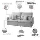 Ver mais imagens de Sofá 4 Lugares Retrátil Reclinável 254cm Adams Linho K01 - D'rossi