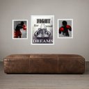 Ver imagem 2 de Set 3 Quadros Decorativos Esporte Boxe:moldura Branca
