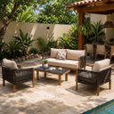 Ver imagem 2 de Conjunto Sofa Area Externa Corda Nautica Aluminio Oslo Mesa