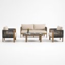 Ver imagem 1 de Conjunto Sofa Area Externa Corda Nautica Aluminio Oslo Mesa