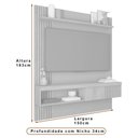 Ver imagem 3 de Painel para TV Cristal 60 150cm MDF-MDP com Nicho Ripado Fendi e Havana Sallar Home
