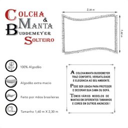 Colcha Solteiro Indesign com Franja- Buddemeyer - 2