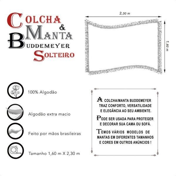 Colcha de Solteiro In Design com Franja Cinza - Buddemeyer - 5