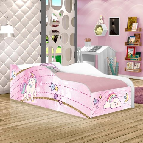 Cama Fun Unicónio Rosa Solteiro