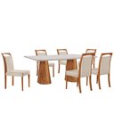 Ver imagem 1 de Mesa Noronha 180cm Tampo com Vidro Laqueado com 6 Cadeiras Munique